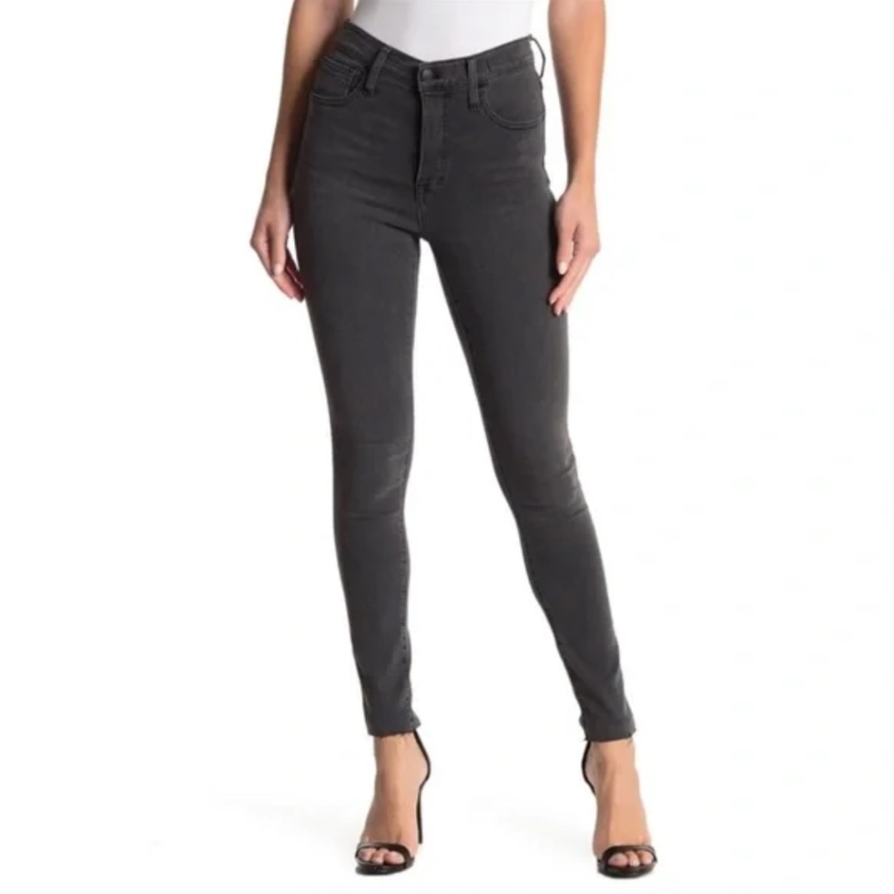 Madewell 10” HighRise Skinny Grey Wash With Raw Hem Jeans